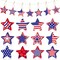 24Pcs Patriotic Star Hanging Decorations Red White Blue Stars 4th of July for Party Decoration Supplies
